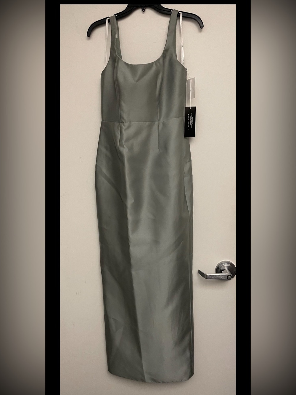 Alfred Sung- Satin Olive Maxi Dress NWT - Picture 4 of 11